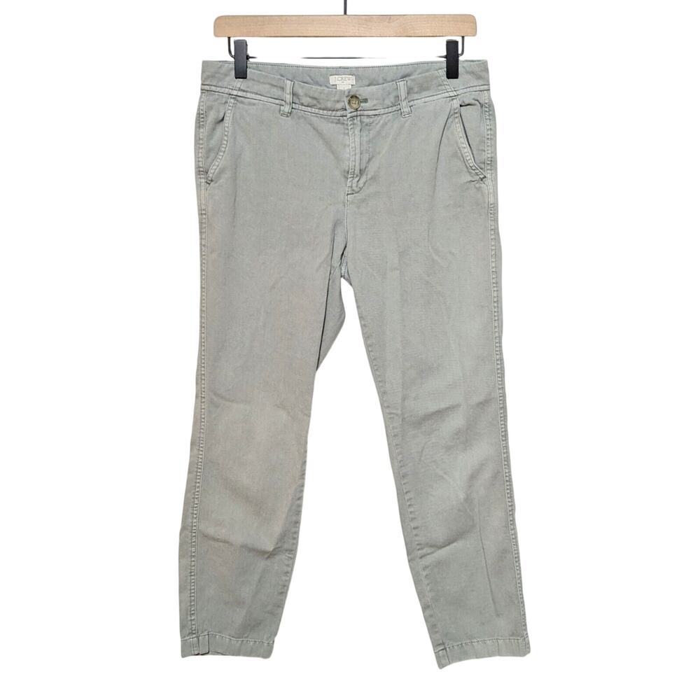 J Crew Sunwashed Slim Chino Pants Womens 2 Gray Mid Rise Preppy Office Career